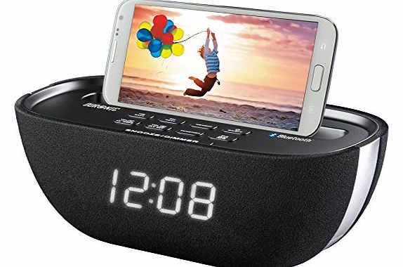 ACB17/BK Bluetooth Radio Alarm Clock Speaker with USB Phone Charger Socket - Black