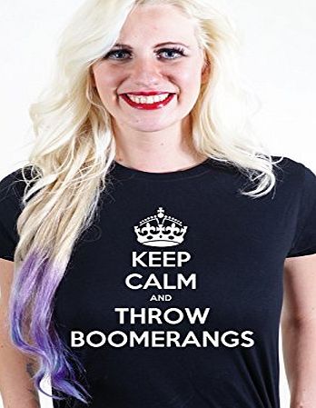 Duxbury Vintage Designs Keep Calm and Throw boomerangs Unisex T shirt Personalised Unusual Tee in Black XL