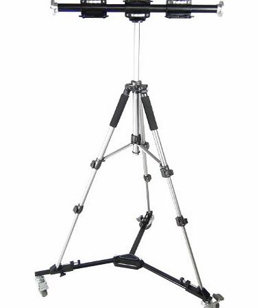 DynaSun XXL Kit Professional Tripod WT6104 Heavy Duty/Ball Head WT002H/Tripod Dolly Foldable WT600/WT628 Arm and Bags for Camera and Video