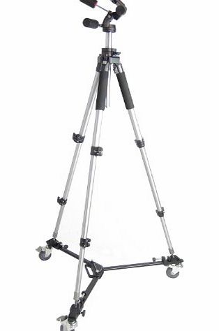 DynaSun XXL Professional Kit WT666 185cm 72 inch Tripod Heavy Duty/Head WT010H with 3 Way Head System/WT600 Tripod Dolly Foldable for Camera and Video