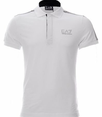 EA7 Emporio Armani Mesh Stripe Polo White