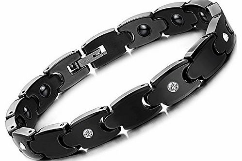 EBASE Bracelet EBASE Arrival Mens Premium Tungsten Ceramic Steel Magnetic Therapy Bracelet