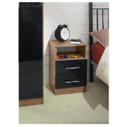 Eclipse 2 drawer Bedside Table, Black