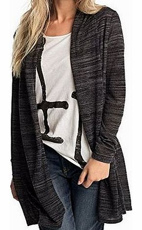 edc by Esprit  Womens Long Sleeve Cardigan - Grey - Grau (BLACK COLORWAY 099) - 8