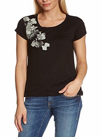 edc by Esprit Womens 114CC1K024 Short Sleeve T-Shirt, Black, Size 10 (Manufacturer Size:Small)