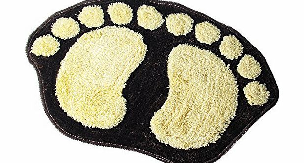 TM) Foot Print Shaggy Anti-slip Floor Rug Door Mat Carpet,Random Color +eFutures nice Keyring