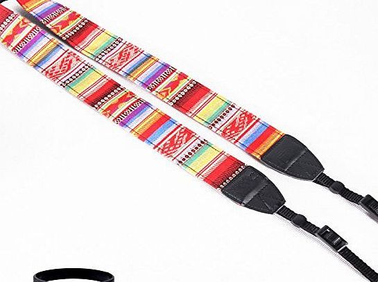 Eggsnow Camera Shoulder Neck Strap Vintage Anti-slip Belt for All DSLR Camera(Nikon Canon Sony Pentax etc) - Strip Black White