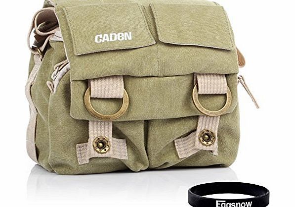 Eggsnow DSLR Camera Bag Canvas Multiple-use Messenger Bag (Storage 1 camera   1 lens) - Waterproof,Multi-compartments Apricot