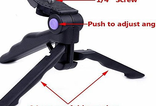 Eggsnow Portable Foldable Tripod Stand Hand Grip for Digital SLR Camera Canon Nikon Sony etc - Black