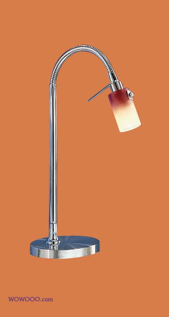 EGLO Benga desk lamp- nickel- red & orange