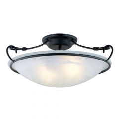 Eglo Lighting Mara Traditional Black Semi Flush Ceiling Light