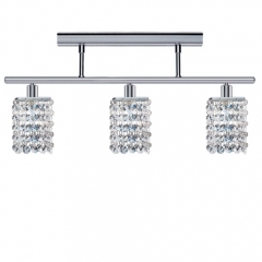 Pyton Chrome and Crystal Triple Ceiling Light