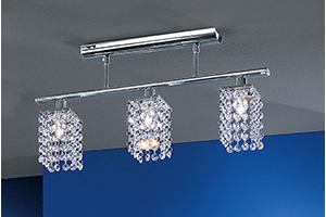 Eglo Lighting Pyton Modern 3 Light Chrome And Crystal Ceiling Light