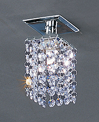 Pyton Modern Chrome And Crystal Ceiling Light