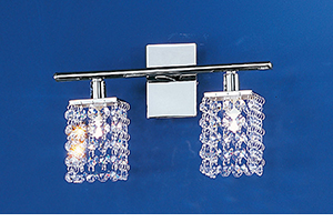 Pyton Modern Chrome And Crystal Double Wall Light