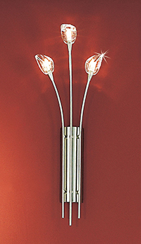 Romance Modern Nickel Wall Light With Crystal Shades