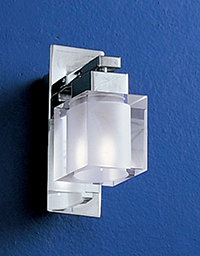 Wall Light Modern Chrome With Genuine Lead Crystal Shade