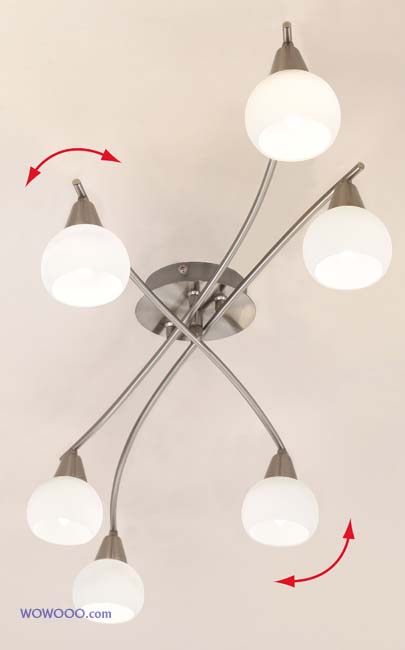 Lucia Nickel Ceiling Light - 6 lamp