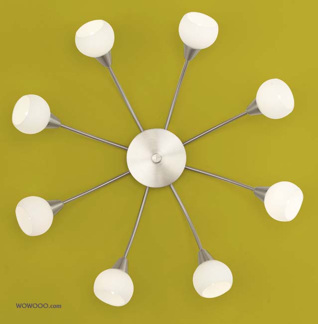 EGLO Merida Nickel Ceiling Light - 8 lamp