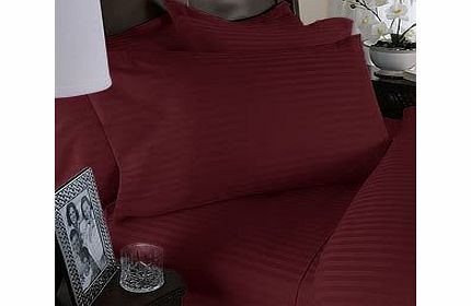 Egyptian Bedding 1200 Thread Count Egyptian Cotton 1200TC Duvet Cover Set, King , Burgundy Stripe