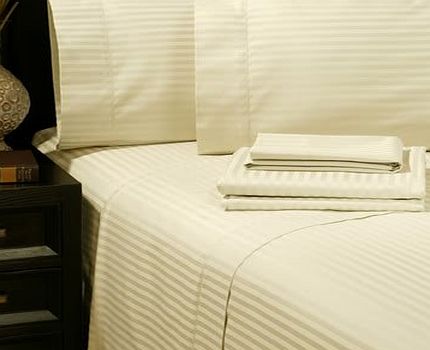 Egyptian Bedding 800 Thread Count Egyptian Cotton 800TC Duvet Cover Set, Super King , Ivory Stripe