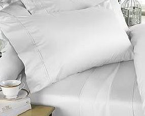 Egyptian Cotton Factory Store Luxurious Seven (7) Piece Set, White Solid / Plain, Double Size, 4Pc Bed Sheet Set amp; 3Pc Duvet Set, 1000 Thread Count Ultra Soft Single-Ply 100 Egyptian Cotton, 1000