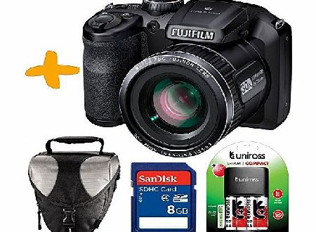 Ehome Bundle Fuji S4800 Digital Camera  Case  Sandisk 8GB  NiMh Batteries amp; Charger (Fujifilm Finepix S4800HD 16MP 3`` LCD 30x Super Zoom Bridge Camera)