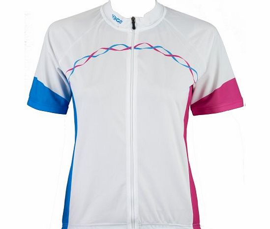 EIGO RIBBON LADIES CYCLING SHORT SLEEVE JERSEY CYCLE TOP SHIRT WHITE XL