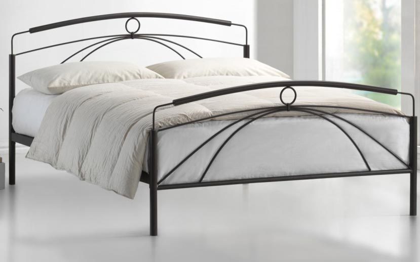 Elan Kappa Black Metal Bedstead, Double,