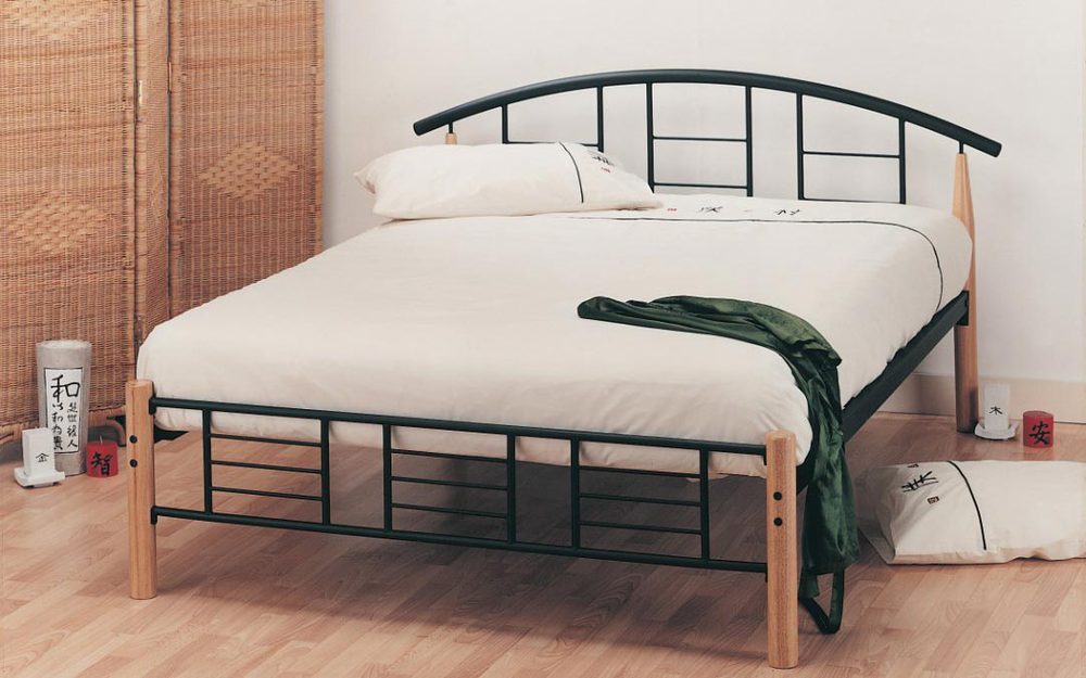 Elan Neon Wooden Metal Bedstead, Double, Harmony