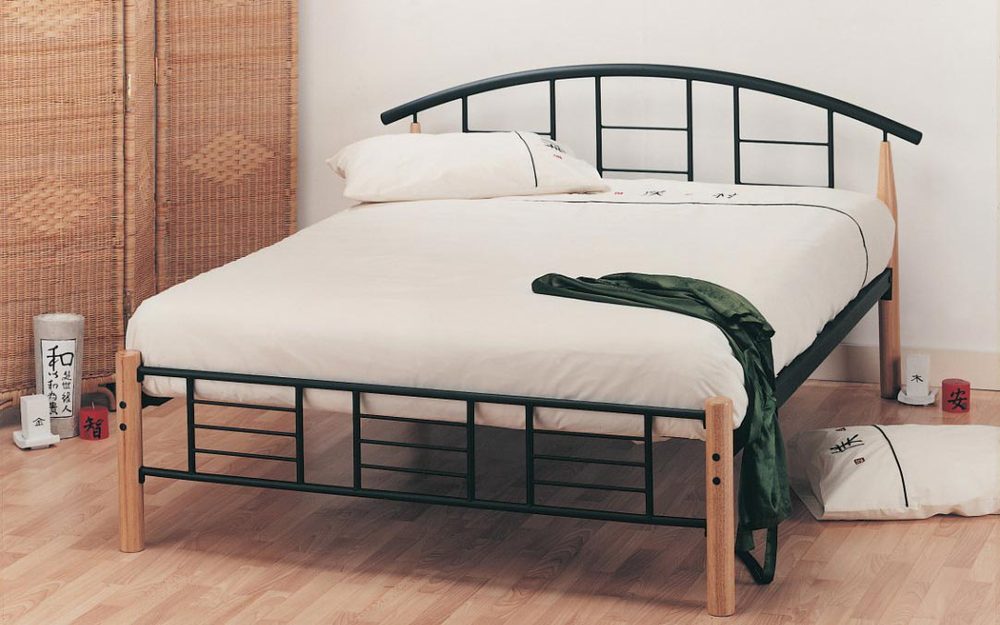 Neon Wooden Metal Bedstead, Small Double,