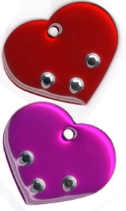 Diamante Heart ID Tag