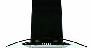 ElectrIQ 60cm Curved Glass Cooker Hood - Satin