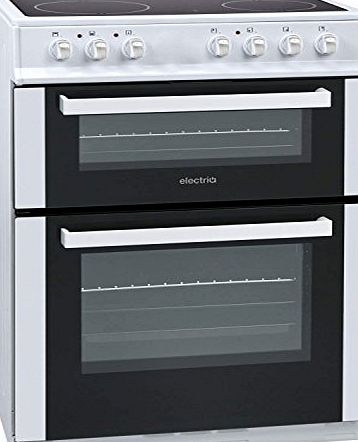ElectrIQ  60cm Electric Twin Cavity Cooker With Ceramic Hob - White