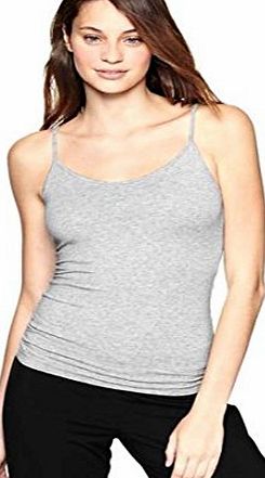 elegance1234 LADIES COTTON VESTS THIN STRAP SCOOP NECK STRETCH CAMISOLE - SIZES 