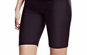 elegance1234 NEW WOMENS STRETCHY COTTON LYCRA OVER-KNEE SHORT ACTIVE LEGGINGS (XLarge UK16 (42), Black)