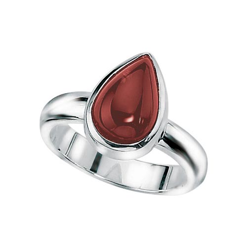 Elements Garnet Tear Shape Ring In Sterling Silver By Elements