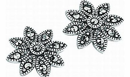 Elements Silver Elements Sterling Silver Ladies E2053 Marcasite Daisy Stud Earrings