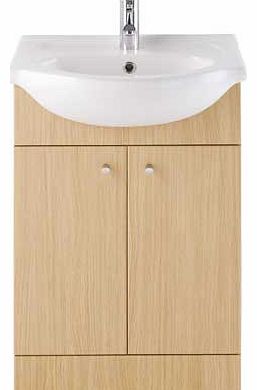 Eliana Ferne Vanity Unit Oak with Ivy Basin Mixer