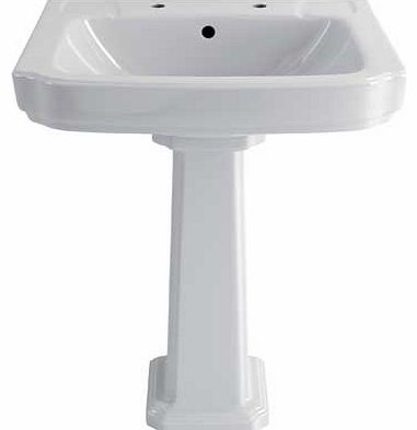 Eliana Heather 2 Tap Hole Basin and Full Pedestal