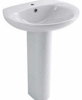 Eliana Bathrooms Eliana Maple 1 Tap Hole Basin with Full Pedestal