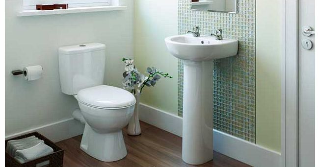 Eliana Bathrooms Eliana Maple 2 Tap Hole Cloakroom Suite inc. Ash