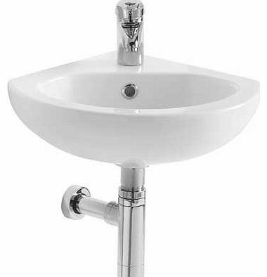 Eliana Minispace Corner Basin with Bottle Trap