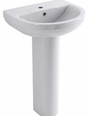 Eliana Bathrooms Eliana Mulberry 1 Tap Hole Basin and Full Pedestal