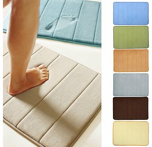 eLifeStore SAVFY Microfibre Memory Foam Bathroom Shower Bath Mat baby kid child bath mat sets Stripe Anti Slip Design Green for Safety and Graceful Decoration - 40*60CM 