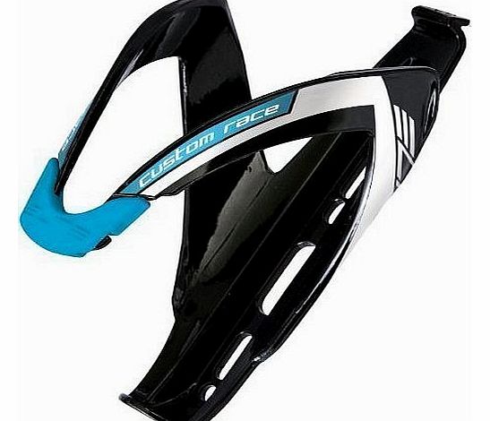 Elite Custom Race Gloss Cycling Bike Water Bottle Cages (Black / Blue)