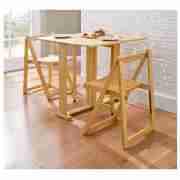 Ella 2 Seat Rubberwood Butterfly Set, Natural