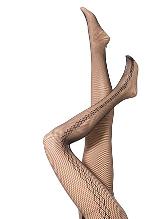 Elle Ladies 1 Pair Elle Diamond Back Seam Fishnet Tights Black