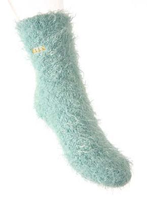 ELLE Ladies 1 Pair Elle Long Hair Feather Sock Crystal White