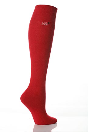 Ladies 1 Pair Elle Plain Angora Knee High Socks In 6 Colours Blue Frost